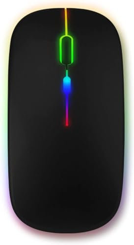 Silent PC Wireless Mouse, Optical Technology, 1600 DPI to track precisely on any surface noise reduction, Comfortable & Ergonomic Design, USB A Dongle Included, Black