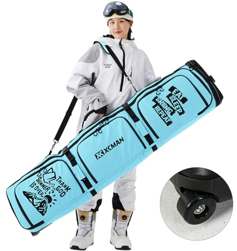 XCMAN Roller Snowboard Tasche mit Rädern 63-75 Inch Einstellbare Länge Gepolsterte Tasche für Flugreisen Snowboard Stiefel
