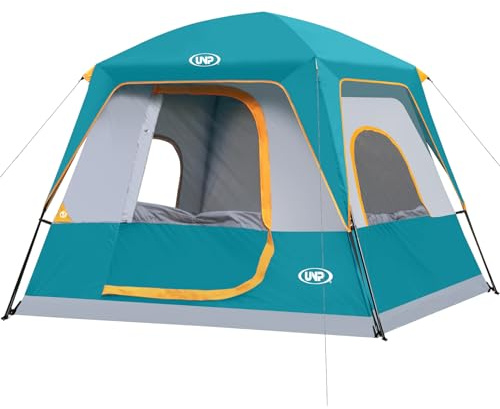 UNP Tenda da cabina portatile per 4-8 persone, facile da montare, impermeabile con protezione antipioggia per campeggio/escursionismo all'aperto (Blu Oceano, 4 persone - 240 × 210 × 180 cm)