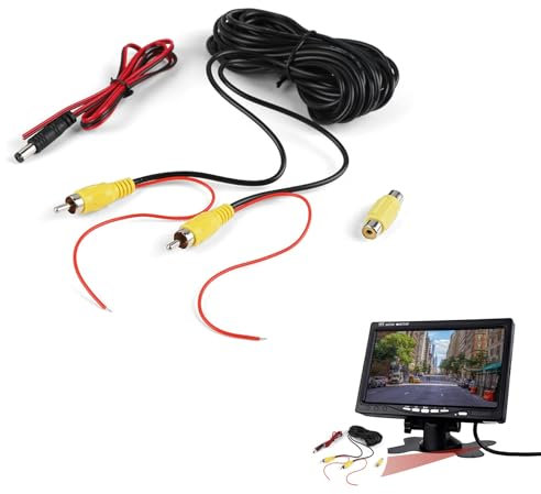 Pennle Cable de Vídeo RCA de Doble Blindaje Mejorado, Extensión AV con Conector Hembra Amarillo, Transmisión Estable, Cable Premium de Audio y Vídeo para Conexión de Monitor y Cámara de Marcha Atrás