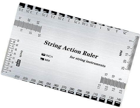 Sträng action linjal mätare fret utjämning guide gitarr sträng mätverktyg höjd mätare gitarr konfigurera reparationsverktyg gitarr mätverktyg