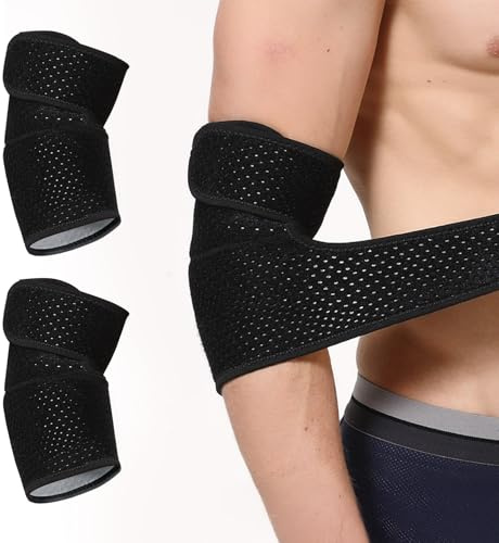 Vookkp Ellenbogenbandage 2PCS Ellenbogen Bandagen Herren Ellenbogenschoner für Epicondylitis Ellbogenschützer Verstellbar Ellenbogenbandage Tennisarm Ellenbogenstütze Damen Herren für Sport