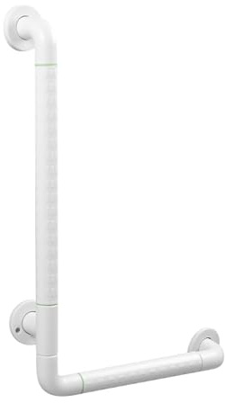 TIHOOK Maniglie per anziani, girevoli a 90°, a L, antiscivolo, 60 x 40 cm, in acciaio inox, per vasca da bagno, doccia con fluorescenza, maniglie per WC, bagno, scale (300 kg)