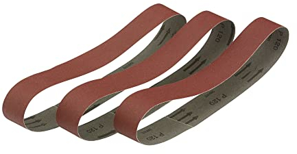 DeWalt Schleifbänder DT3352 (zum Einsatz auf stationären Schleif-/ Abziehgeräten, zum Schleifen von Metall, Holz, Lack und Keramik, 100er Körnung, 45 x 715 mm, hochfestes Gewebe der Klasse X), 3 Stück