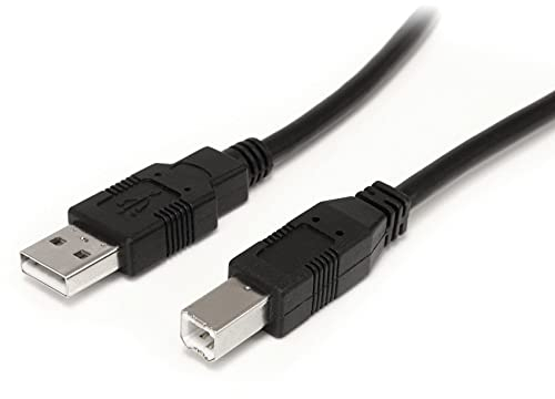 StarTech.com 9 m aktives USB-A auf USB-B Kabel - M/M - USB 2.0 A zu B Kabel - Druckerkabel - USB Verlängerungskabel - Schwarz (USB2HAB30AC)