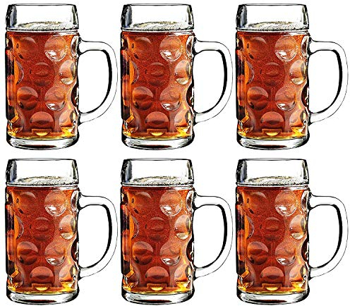 Stölzle Lausitz Isar 6er Set Bierkrug aus Glas, Volumen: 500ml, 5000052