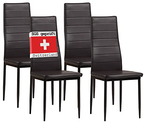 Albatros 2554 Milano Set de 4 sillas de Comedor, marrón
