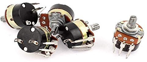 NEW LON0167 Potenziometri in carbonio per interruttori rotanti con albero a cricchetto zigrinato 5Pcs B200K 200K Ohm 6mm(5Pcs B200K 200K Ohm 6mm Rändelwelle Drehschalter Carbon Potentiometer