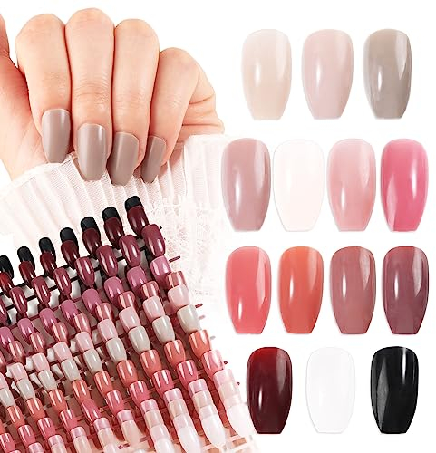 336 Pcs Nägel zum Aufkleben Kurz 14 Farben Rosa Lila Press On Nails Künstliche Falsche Nägel Fake Nails DIY Nail Art Fingernägel zum Aufkleben