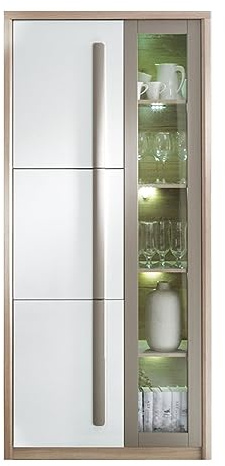Mon Mobilier Design Roma Armoire vitrine 3 Portes battantes avec lumières LED 90x194 cm