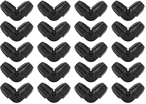 Tomotato 20 Pièces Accessoires Irrigation en L, 47×47mm Connecteurs Coude 8/11 avec Serrure, Adaptateur de Tuyau Raccord Arrosage pour Connecteurs Irrigation de Jardin Tuyau