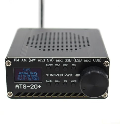 ATS-20+Si4732 full radiomottagare FM AM MW och SW och SSB (LSB och USB) kortvågsmottagare med 2,4 tums färgpekskärm aluminiumlegeringshölje