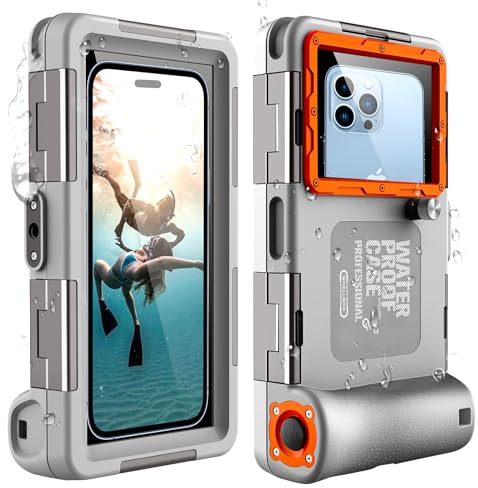 ShellBox wasserdichte Handyhülle Unterwasser Wasserfeste Handy Wasserschutzhülle Handytasche Wasserdicht Schwimmen Baden Compatible für iPhone 16 15 14 13 12 Pro Max Samsung S24 S23 A35 A55 A25 A15