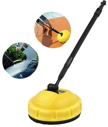 Bimhayuu Pressure Washer Su-rface Cleaner Power Washer Attachment Portable Patio Cleaner Floor Cleaner with Rotating Nozzle Brush Suitable for Patio Cleaning and Car Washing (Yellow)