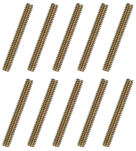 uxcell 60pcs Fully Threaded Rods 1/4 x 2 Inch All Thread Studs Long Threaded Screw Carbon Steel for Furniture Garden Railing Mounting Assembly Fastening Frame Connection Color Zinc