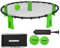 PEARL Sports Ballspiele: Outdoor-Roundnet-Spielset mit Spielnetz und 3 Bällen, Ø 92 cm (Roundnet-Spiele-Set, Strand-Zubehör, aufblasbar)
