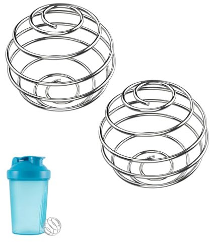 GZSYWZ 2 Pezzi Pallina Frullatore per Shaker Proteico - Bottiglia in Acciaio Inossidabile Miscelatore Sfera, Palline Frullatore con Filo Frusta, Palline Miscelatrici, 32 * 32mm × 2 Pezzi