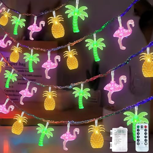 LED Lichterkette,Lichterkette Kinderzimmer 3m,Party Lichterkette,Lichterkette Fenster Innen,Tropische Fairy Lights,für Innen und Außen Hawaii Party Sommerfest,Strand Deko