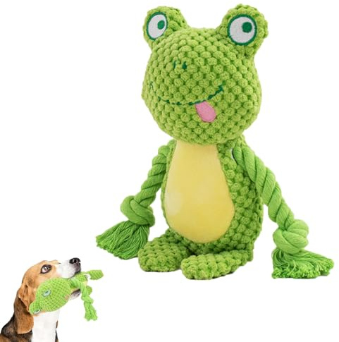 ZYEKIU Giocattolo per Cani, Giocattolo Kuscheltier für Huper Cani, Giocattolo con Carta Kuscheltier für Hunde Giocattolos Interattivo per Cuccioli Taglia PiccolaMedia Spielzeug (Rana)