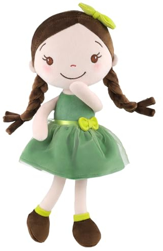 GAGAKU Muñecas Trapo para Niñas 30cm Tela Suave Ángel Guardián Regalo de Bautizo para Niña con Alas Peluche Amuleto de la Suerte para Niños de 1-6 Años- Niña Cereza (Chica Bosque)