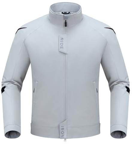 RIDEIRON Motorradjacke Herren 4 Jahreszeiten – Wasserabweisende & Winddichte Textiljacke mit Herausnehmbarem Thermofutter, Atmungsaktiv, Touringjacke mit CE-Protektoren an Schulter & Ellbogen M