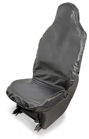 LST Autositzbezug Kunstleder Universal Sitzbezug vorne – wasserdicht, ölbeständig, Kratzfest, pflegeleicht für Werkstatt, Sport, Arbeit Autositzschoner Vordersitze Fahrersitz, Seitenairbag kompatibel