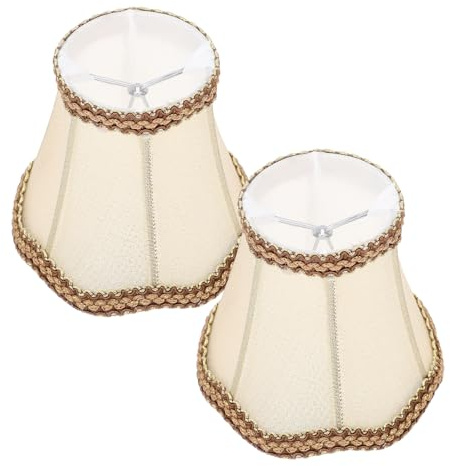 HONMEET 2 Piezas Pantalla de Tela con Clip para Lámpara de Mesa y Cubierta Ondulada para Bombilla Candelabro de Difusor de Luz Suave para Dormitorio y Salón
