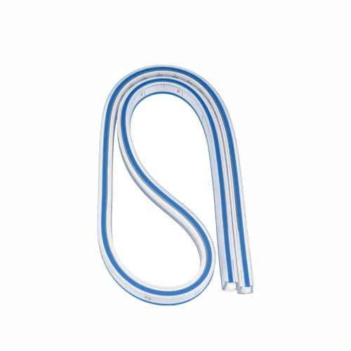 Règle courbée flexible de 60 cm, double face, règle de marquage claire, outil de pliage en plastique pour la conception de vêtements, le dessin technique