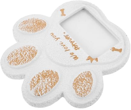 WEKAMOS Pierre Tombale Commémorative pour Chien en Métal Blanc 15 X 15 Cm, Stèle Funéraire Extérieure Résistante aux Intempéries, Plaque Souvenir pour Jardin et Espace Extérieur, Monument