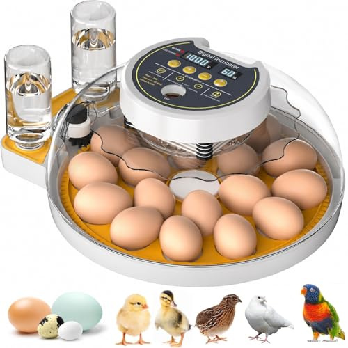 Professional Egg Incubator 18-60 Eggs, for Hatching Chicken Duck Quail Eggs | Full Automatic Incubator with High Hatch Rate, Automatic Temperature, Humidity control & Auto egg turning, for Farm home