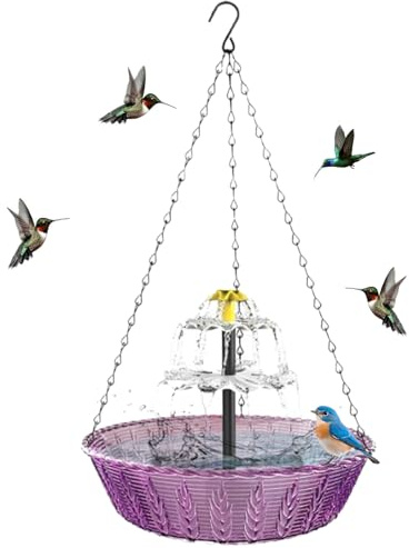Genérico Fuente Solar para Baño de Aves - Decoración de Jardín | Cuenco De Baño para Colibríes - para Jardín Patio Trasero Pajareros Jardineros Hogar Parque Escuela Balcón Terraza