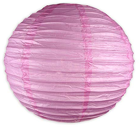 EinsSein 1x Lanternes 25cm Rose Lanterne en Papier Ronde Boule Chinoise Rose lampions Rondes lampion Lampe Chinois Boules Rond Chinoises Decorative Plafond Mariage de Noel Fete Anniversaire Bapteme