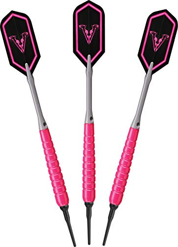 Viper by GLD Products V Glo Soft Tip Darts, Pink/Grey, 18 Grams,20-4302-18