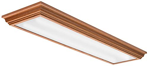 Lithonia Lighting Cambridge 4 Foot LED Kitchen Light Fixture, Linear Flush Mount Ceiling Light Fixture, 4000K Cool White, 3300 Lumens, 120 Volts, 35 Watts, Damp Listed, Oak (FMFL 30840 CAML OA)