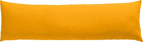 Erwin Müller Seitenschläferkissenbezug Single-Jersey Murnau - gelb Größe 40x140 - bügelfrei, strapazierstark, elastisch, mit Reißverschluss