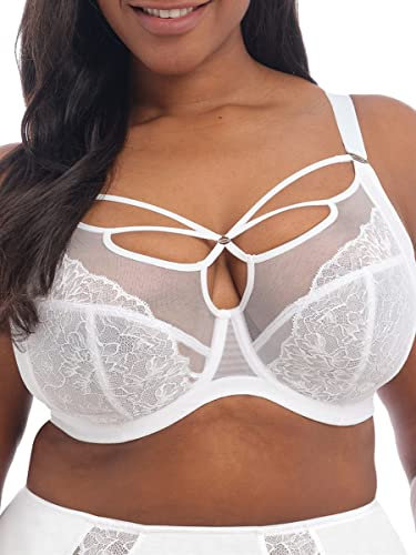 Elomi Women's Brianna Underwire Plunge Bra, Opaque, White, 40J US