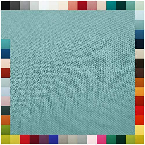 Bündchenstoff als Meterware Schlauchware 70cm breit 95% Baumwolle, 5% Elasthan über 50 Farben Auswahl Jersey (017 | dunkel aqua, Länge: 0,5m)