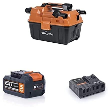 Evolution Power Tools R11VAC-LI Aspirateur Sec/Humide sans Fil avec Batterie 5 Ah + Chargeur