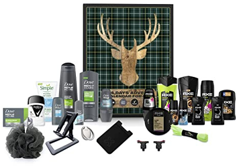 Axe Adventskalender 2023 für Männer mit, Dove Men+Care, Rexona Men & Simple, einzigartiges Pflegeset die Adventszeit 24 ausgewählten Pflegeartikeln Accessoires 1 x