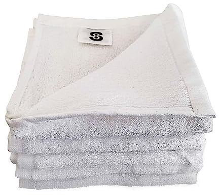 S8 Waschlappen Bambus, 3er Set, 100% Bambus, Extra Saugstark, Ohne Chemikalien & Kunststoff, Hohe Hautverträglichkeit, Weich, Schnell trocknend, Handtuch für Baby, Erwachsene und Kleinkinder, Weiß