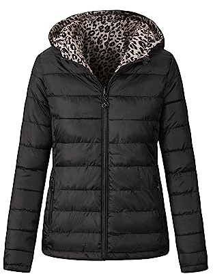 Storm Island® Ladies Jackets Women Reversible Winter Down jacket Lightweight Packable Jackets for Women Zipper Hooded Jacket with Pockets Women Windproof Waterproof Jacket Coat Ladies UK Size S-XL
