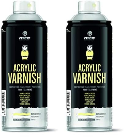 Montana Colors Barniz Acrílico - Brillante Spray, Transparente Brillo (Paquete de 2)