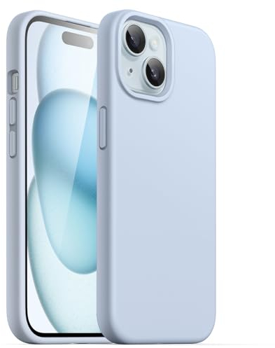 JETech Silikon Hülle für iPhone 15 6,1 Zoll, Ganzkörper Handyhülle mit Seidig-Weicher Berühren, Stoßfest Schutzhülle (Blau)