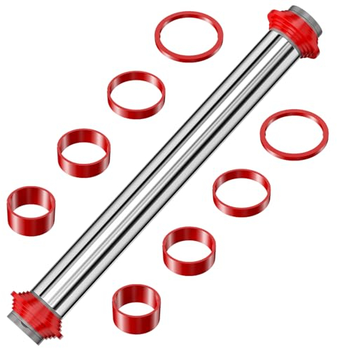 WinGluge 35cm Mattarello con Spessori, Stecche per Stendere Pasta Frolla, Antiaderente Mattarelli, Matterello Regolabile in Acciaio Inox per Pizza, Pasticceria, Pasta, Fondente, Biscotti