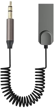Ricevitore Bluetooth 5.1 per Auto con Jack AUX da 3,5mm,Microfono Integrato, per Musica e Chiamate in Vivavoce,Plug & Play per Stereo Casa e Auto(1 Pezzi)