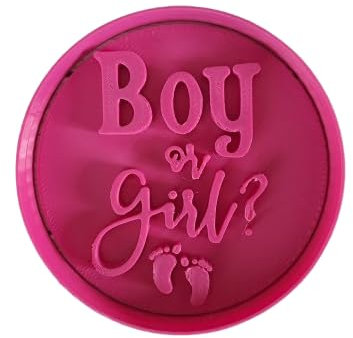 Tagliabiscotti.it - Cookies cutter Boy or Girl? Stampino per creare decorazioni in pasta di zucchero, gender reveal - Tagliabiscotti - diametro 8cm