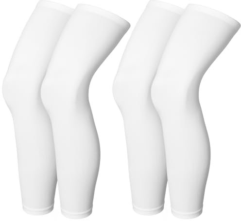 Skylety Compression Leg Sleeves Men Women M White
