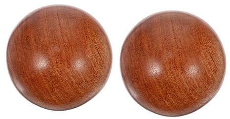 WRITWAA 2pezzi Sfere Rosse per Massaggio alle Mani Regali di Palline Rosse Massaggiatori Rotanti per Punti di Agopuntura Palline da Mano in Legno