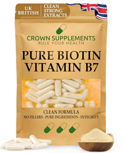 Biotin Hair Growth Supplement | Clean Formula Extracts | Hair Vitamins | Hair Skin and Nails Vitamins for Women & Men | Crown Supplements UK (270 Capsules)