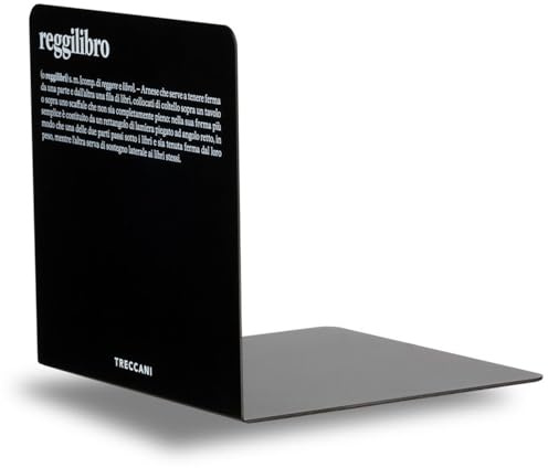 Treccani Emporium Reggilibro in Ferro Verniciato Nero 14x14 cm con Base in Velluto Antiscivolo